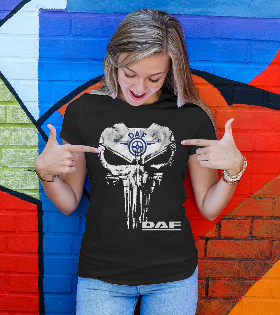 Daf Skull Emblem With Wheel Symbol T-Shirt