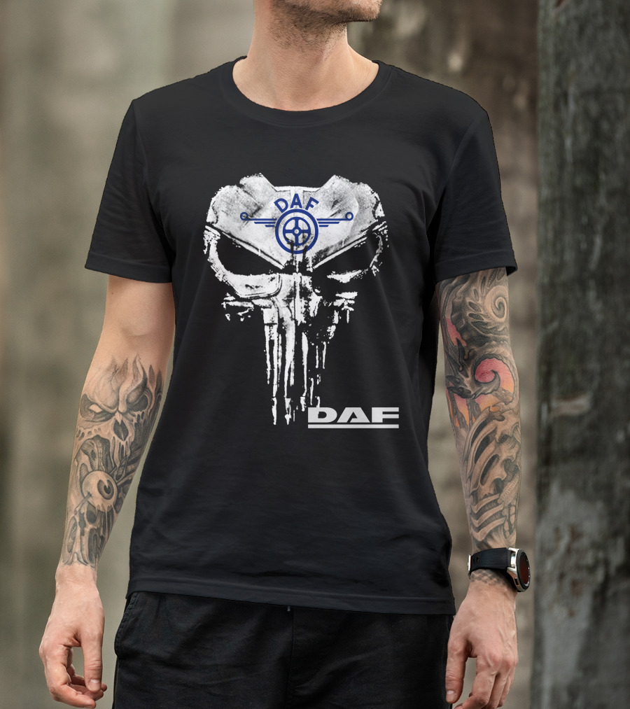 Daf Skull Emblem With Wheel Symbol T-Shirt