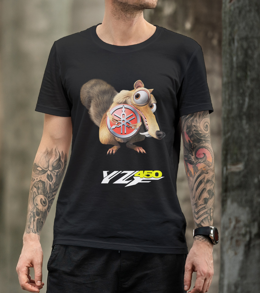 Yamaha Yz450 Featuring Ice Age Scrat And Acorn T-Shirt