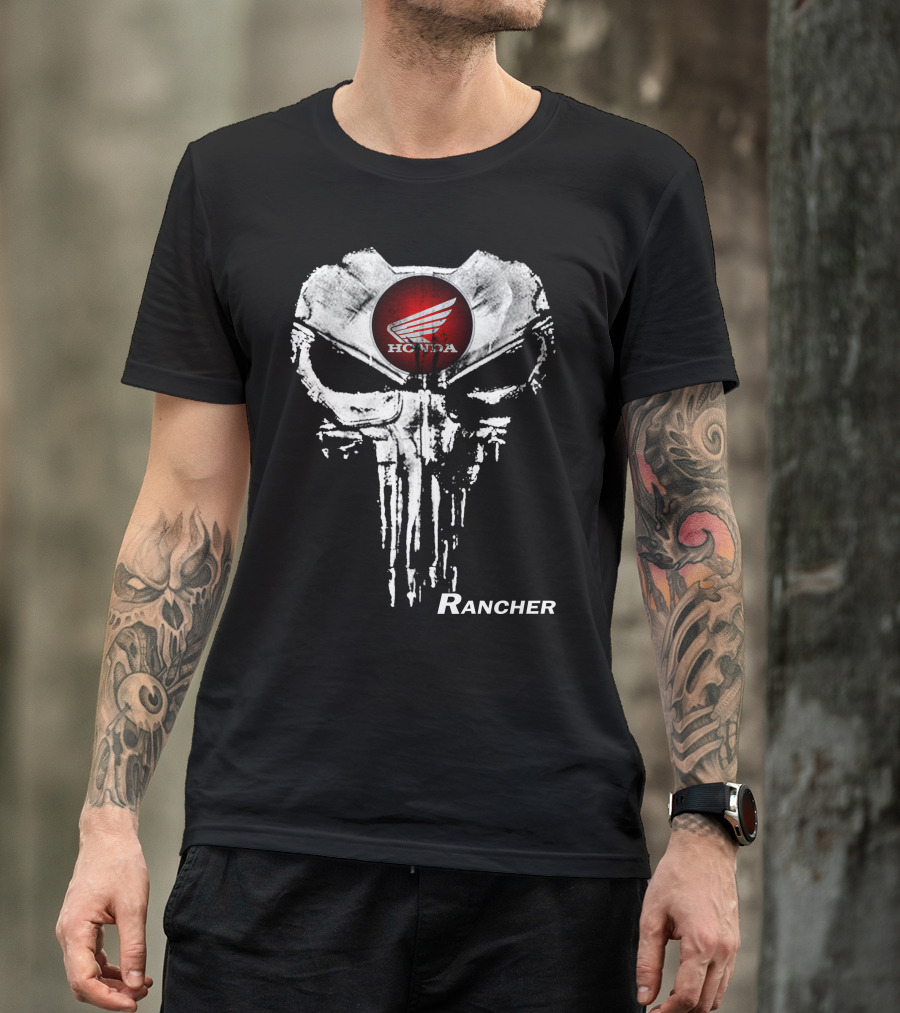 Honda Rancher Punisher Skull T-Shirt