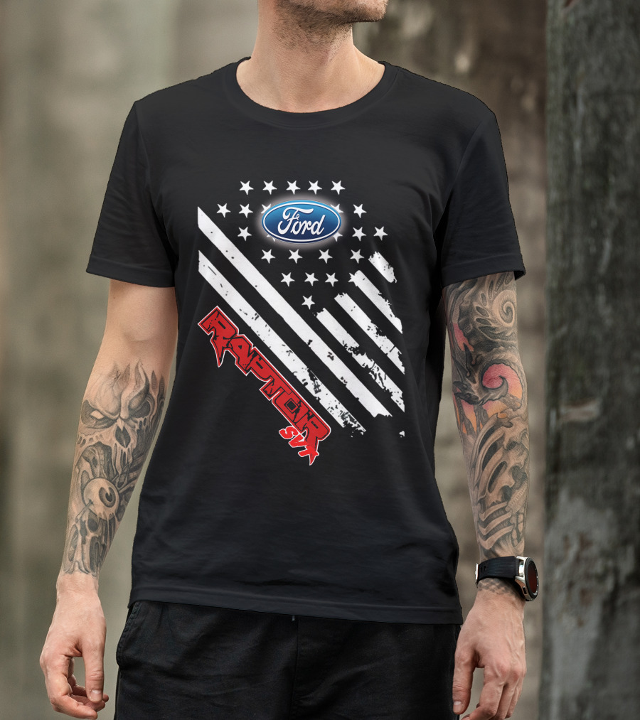 Ford Raptor 21 Usa Flag Stars Stripes T-Shirt