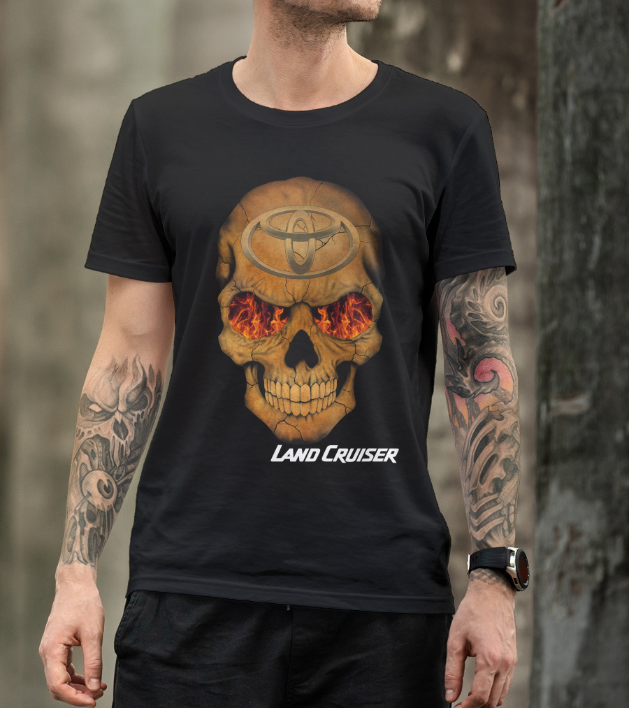 Toyota Land Cruiser Fiery Skull T-Shirt