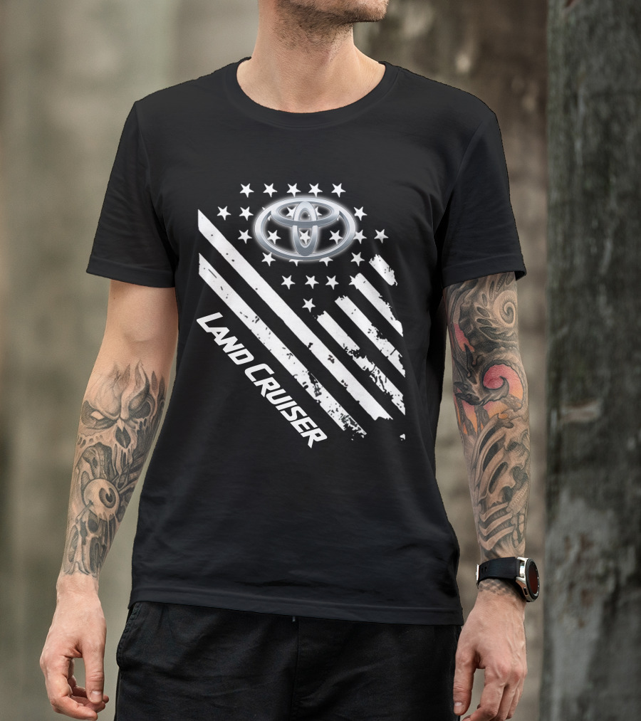 Toyota Land Cruiser American Flag Style T-Shirt