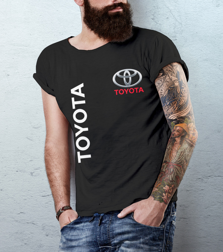 Toyota Logo With White Text Vertical Alignment T-Shirt