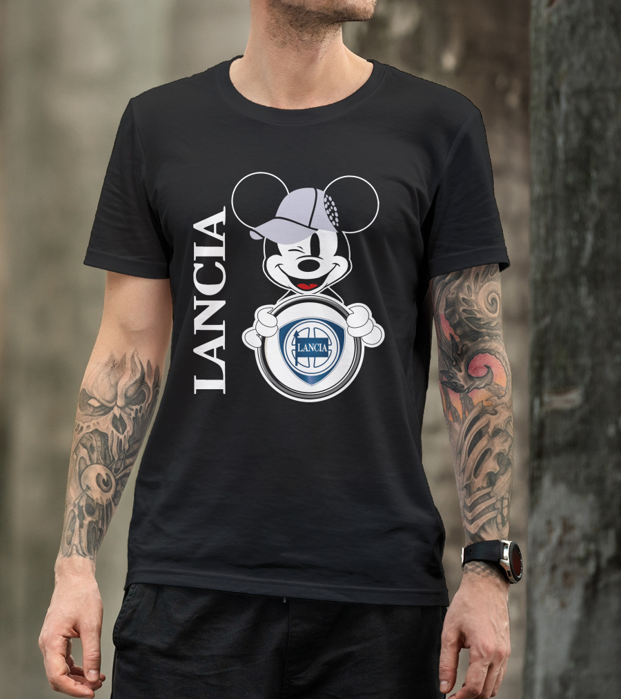 Lancia Mickey Mouse Holding T-Shirt