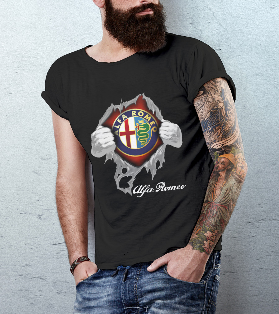 Alfa Romeo Logo With Tearaway Effect T-Shirt