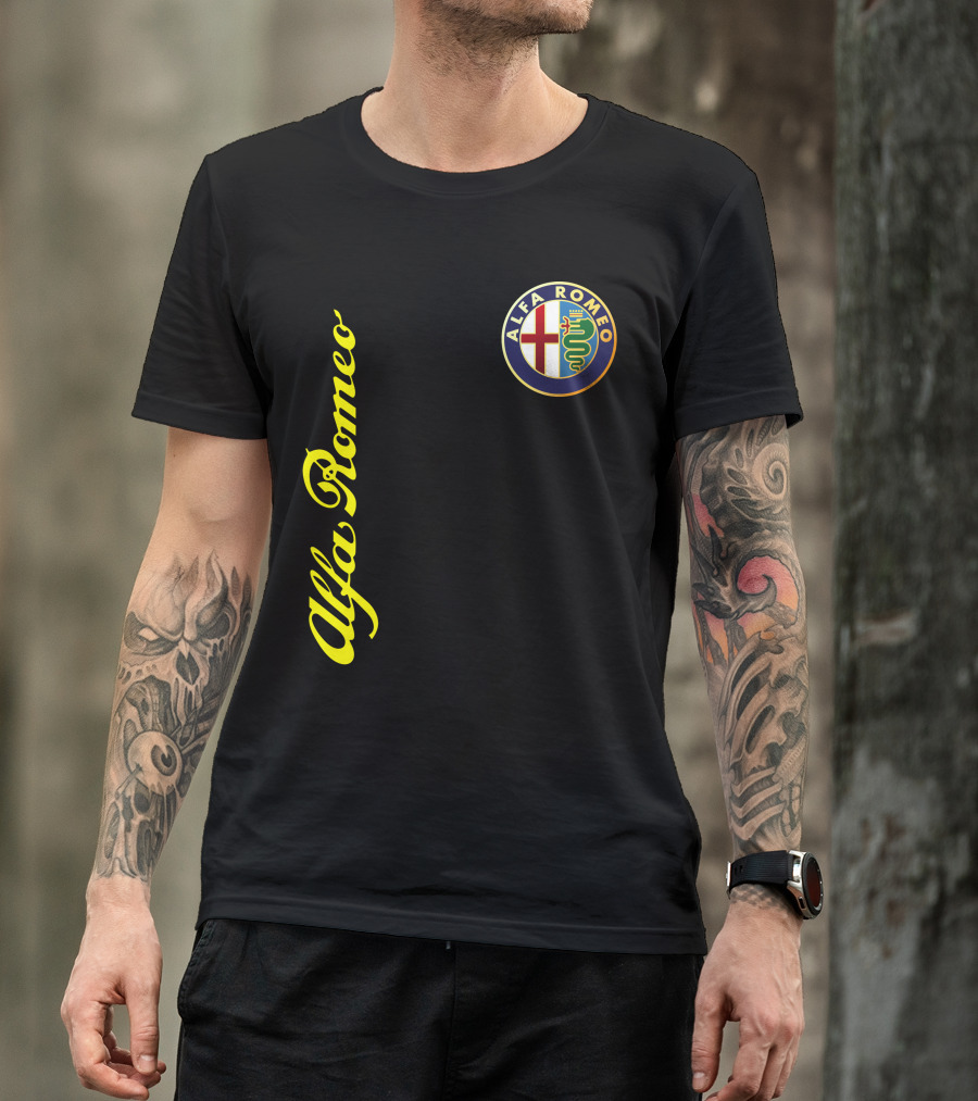Alfa Romeo Classic Car Logo And Name T-Shirt