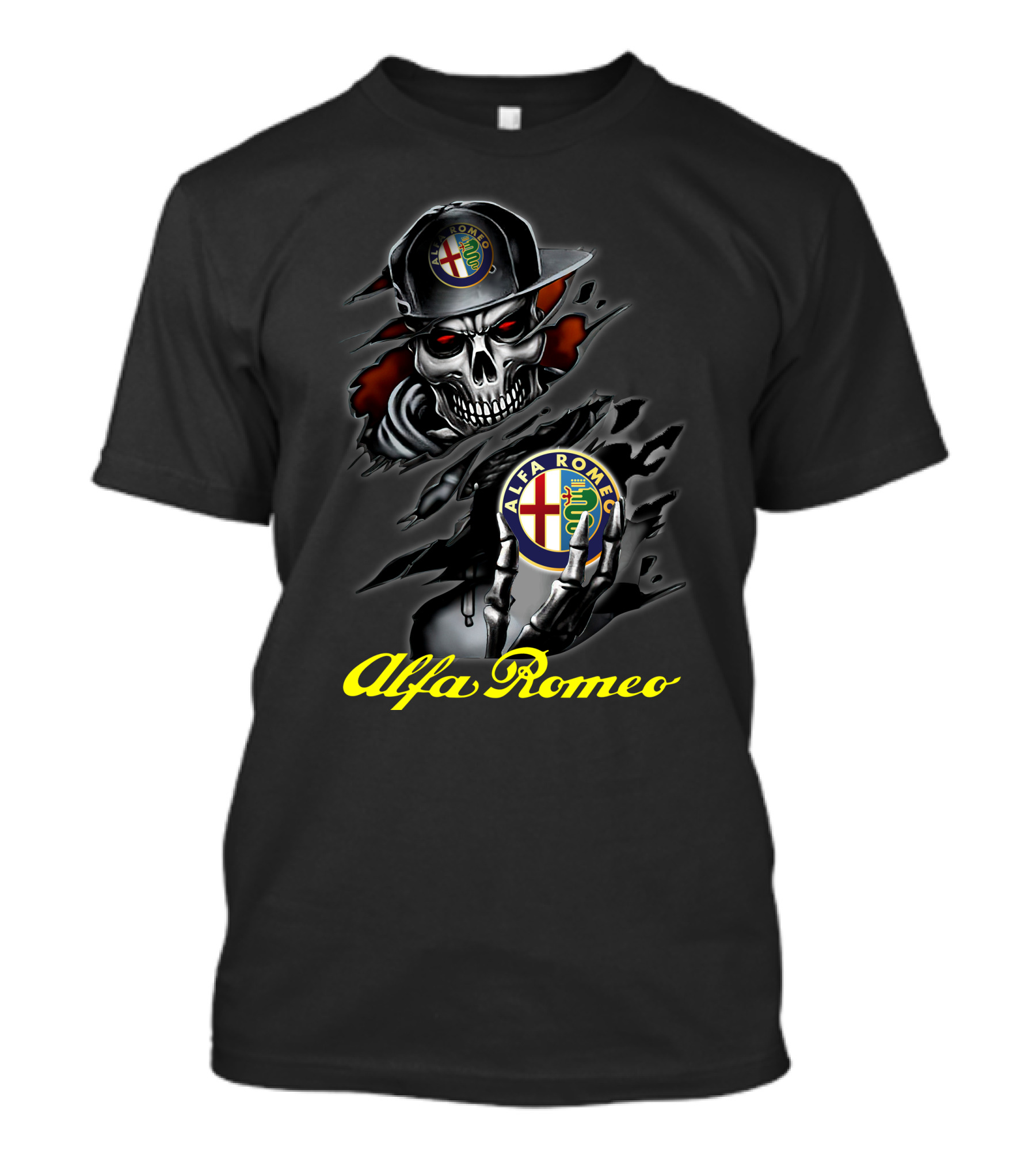 Alfa Romeo Skull In Hat T-Shirt