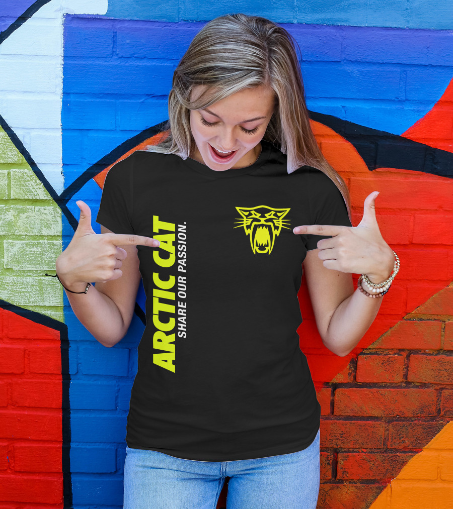 Arctic Cat Share Our Passion Neon Cat T-Shirt
