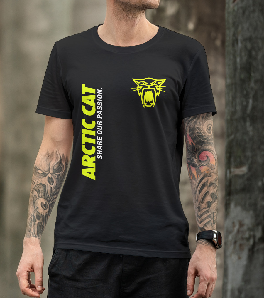 Arctic Cat Share Our Passion Neon Cat T-Shirt