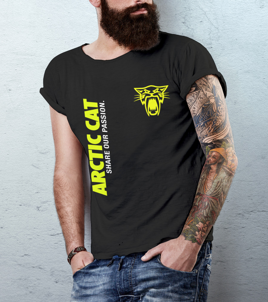 Arctic Cat Share Our Passion Neon Cat T-Shirt