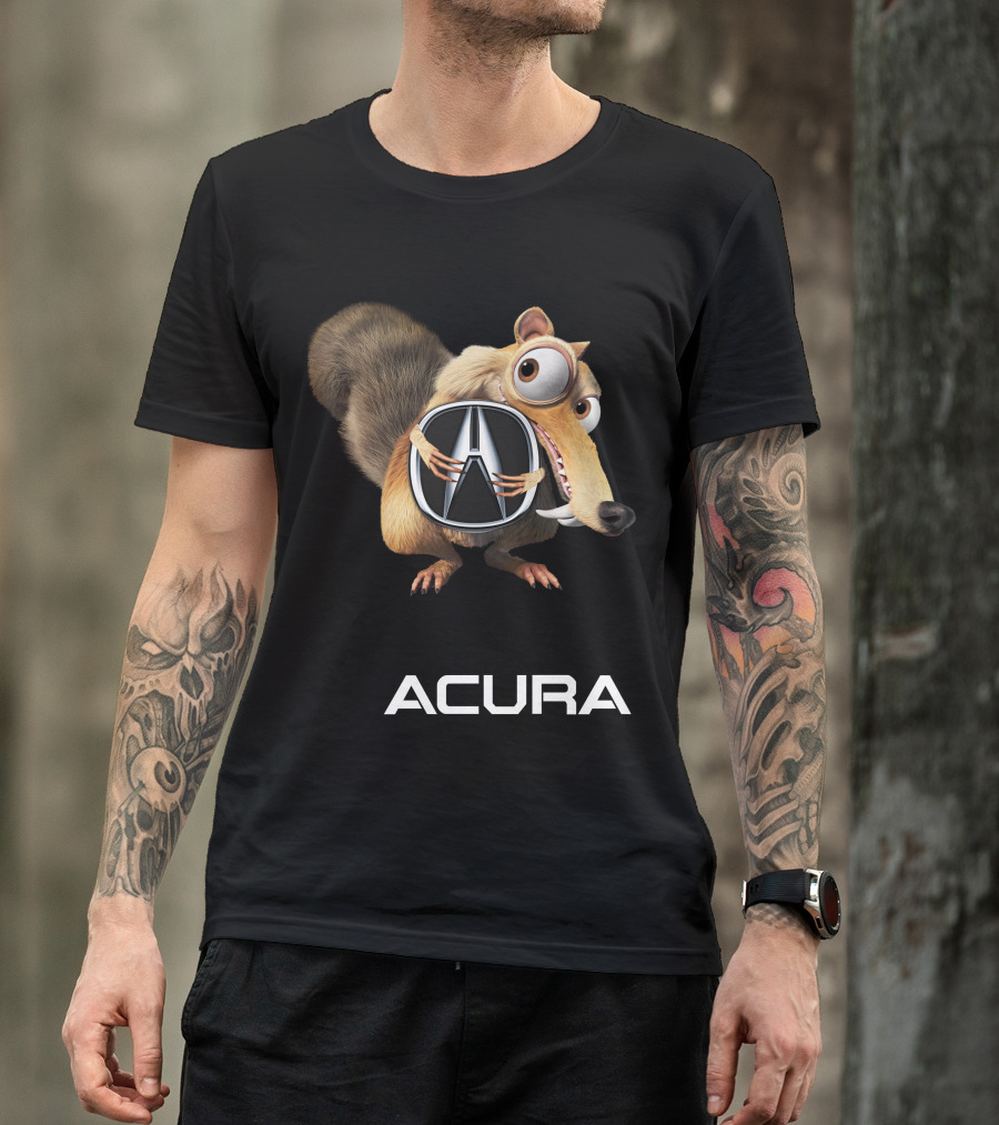 Acura Logo With Ice Age Character Scrat T-Shirt
