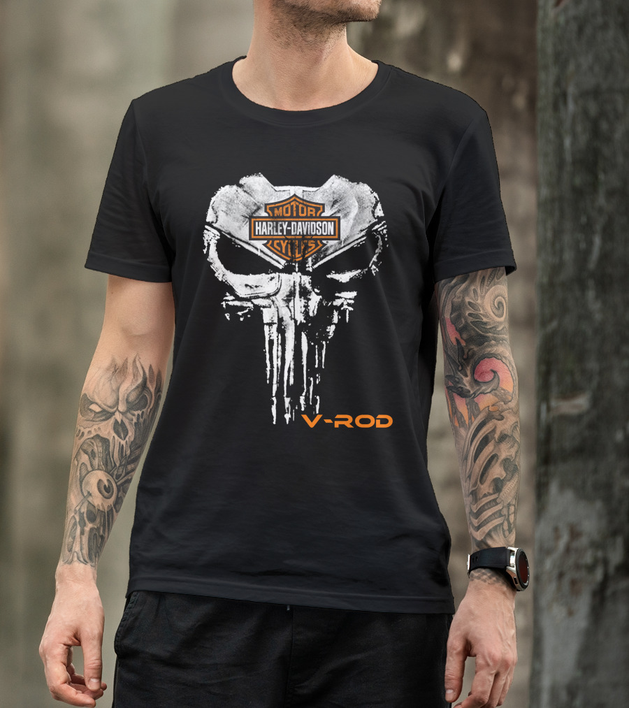 Harley Davidson Motor Cycles V-Rod Skull T-Shirt