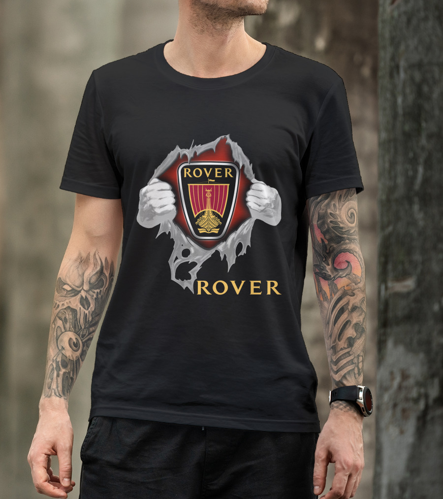 Rover Viking Ship Emblem Ripped T-Shirt