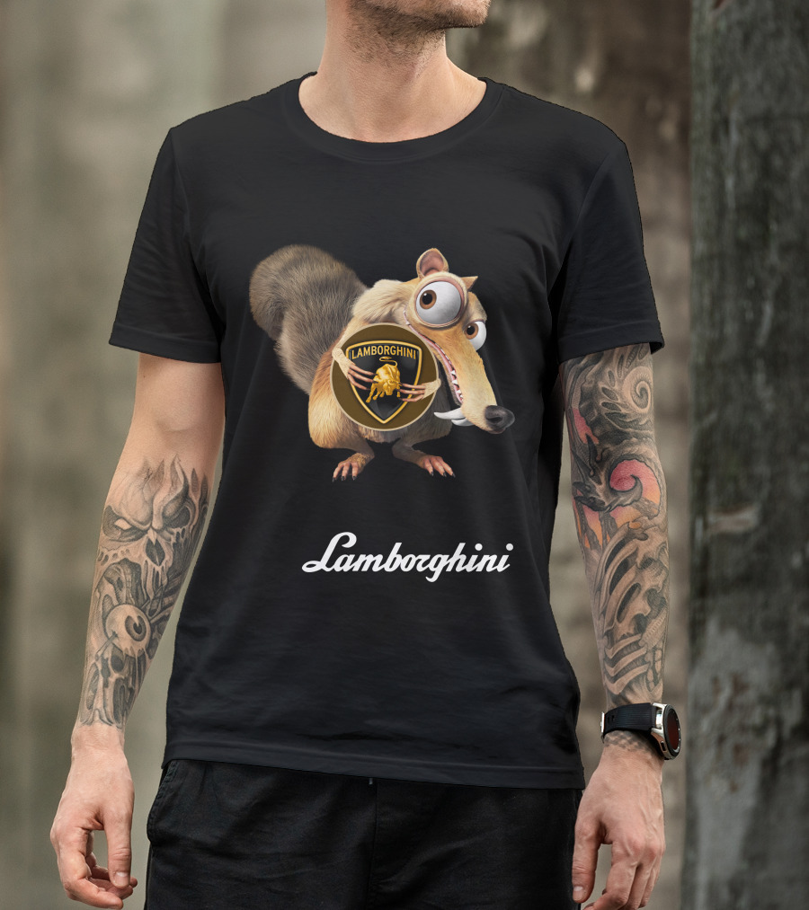 Lamborghini Ice Age Scrat Holding T-Shirt