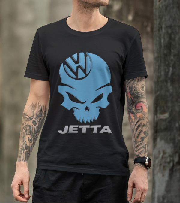 Jetta VW Skull Logo Blue T-Shirt