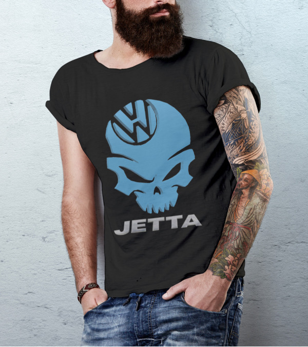 Jetta VW Skull Logo Blue T-Shirt