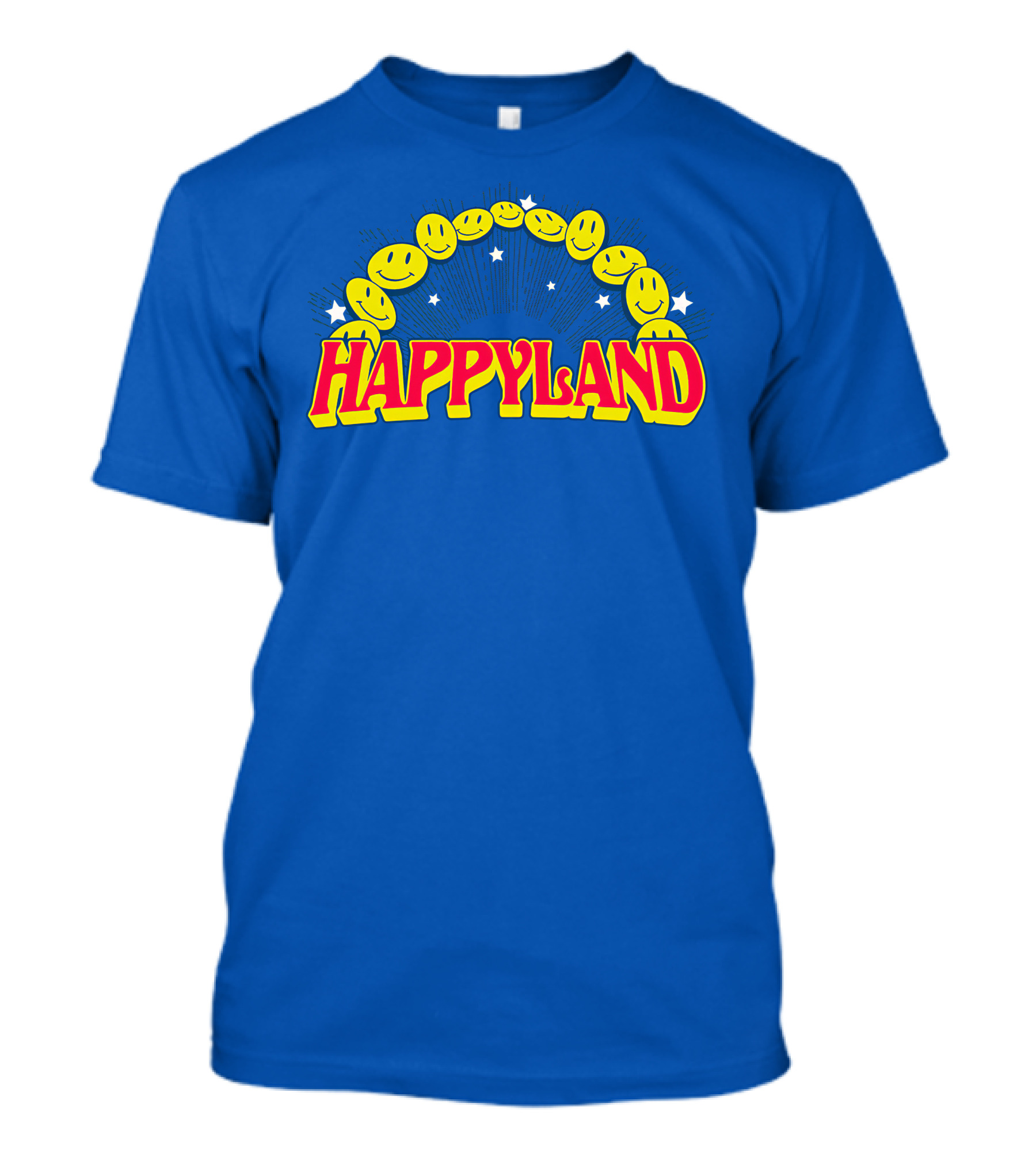 HAPPYLAND Slowthai Merch Smiley Faces And Stars T-Shirt