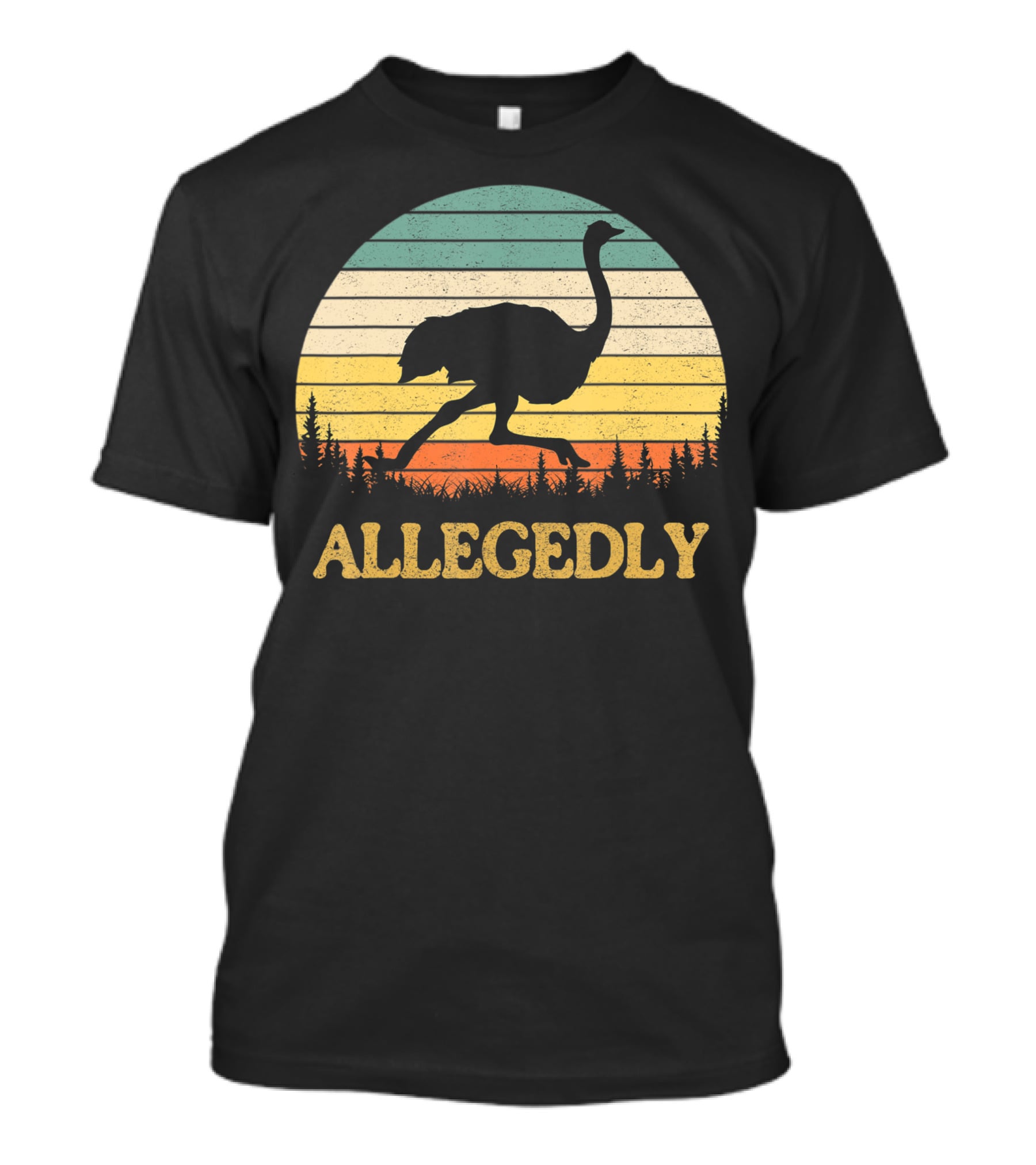 Allegedly Ostrich Flightless Bird Sunset T-Shirt