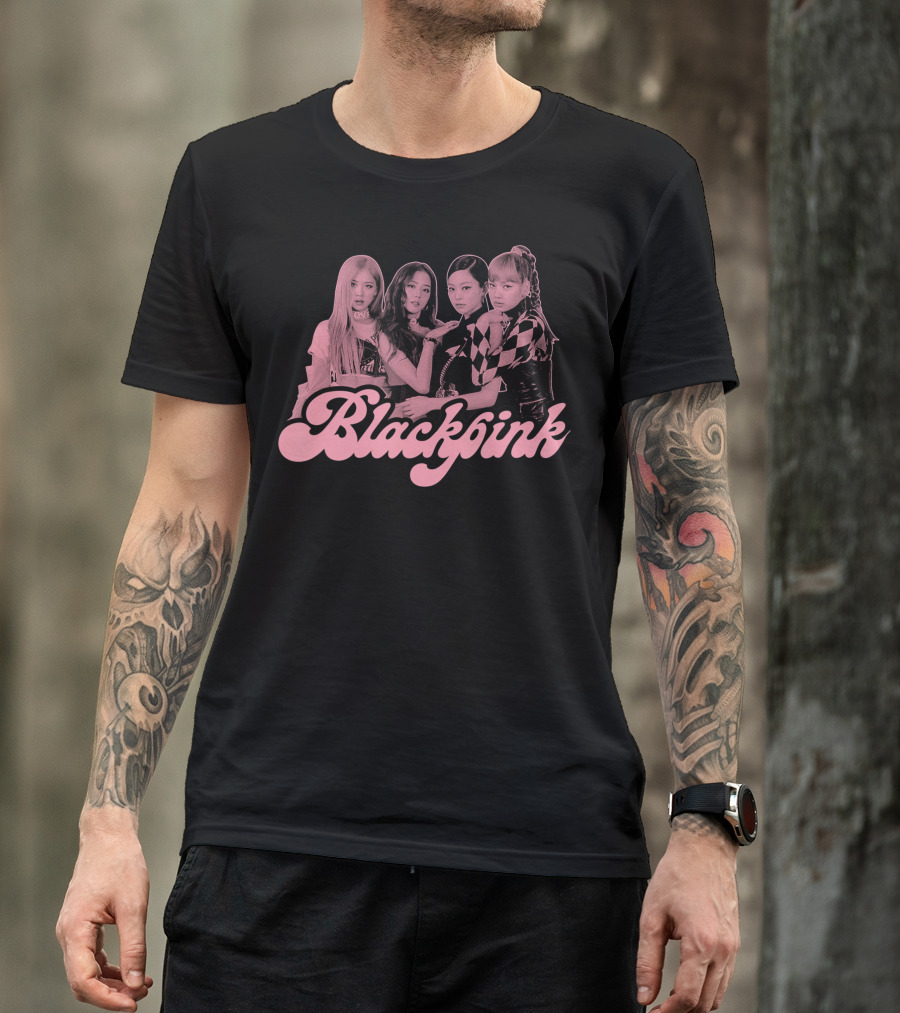 Blackpink Pink Aesthetic Group Photo T-Shirt