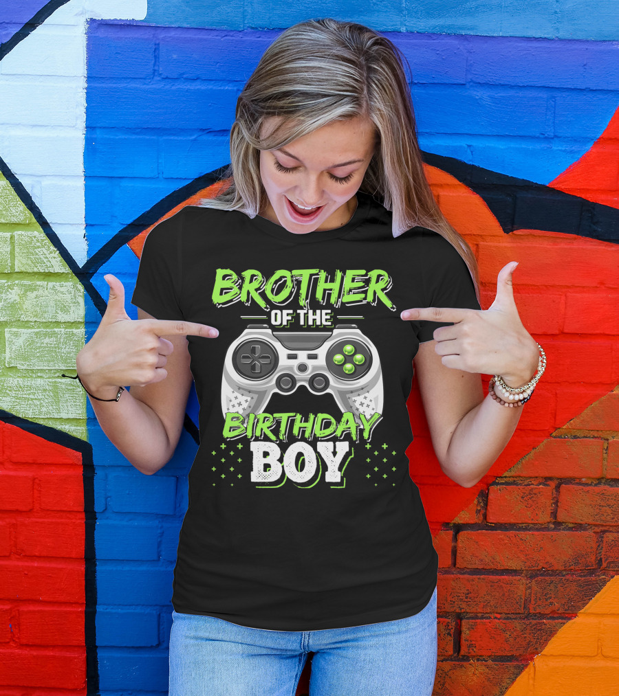 Brother Of The Birthday Boy Controller Gaming T-Shirt