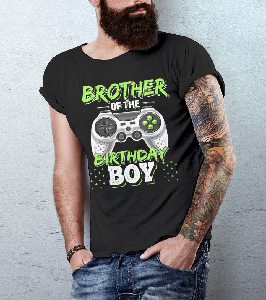 Brother Of The Birthday Boy Controller Gaming T-Shirt