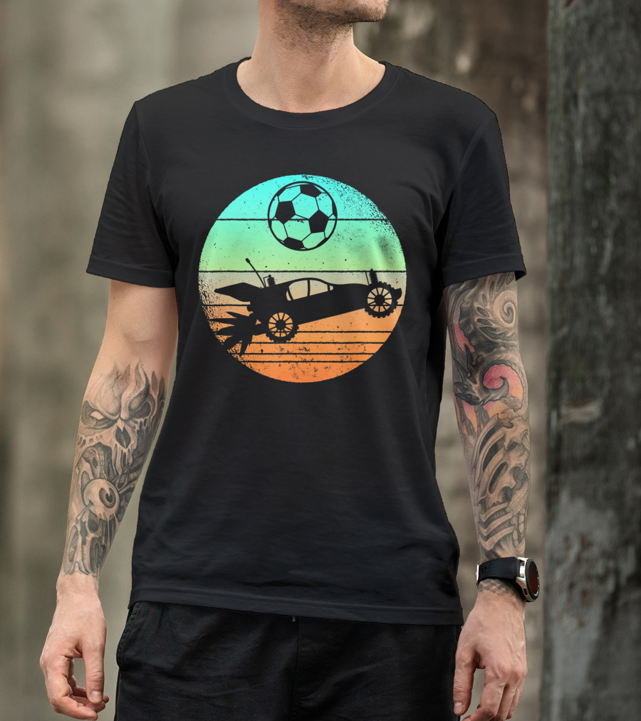 Retro Rocket Soccer Car League Gamer Aesthetic T-Shirt