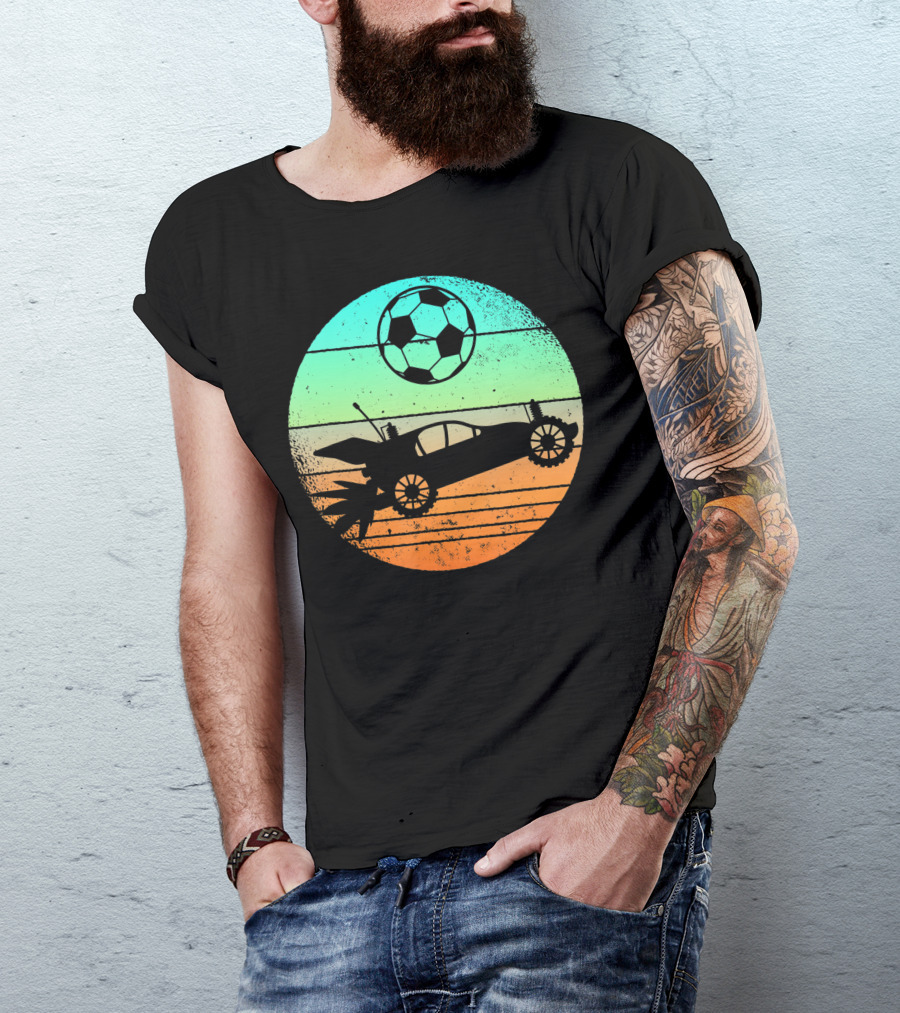 Retro Rocket Soccer Car League Gamer Aesthetic T-Shirt