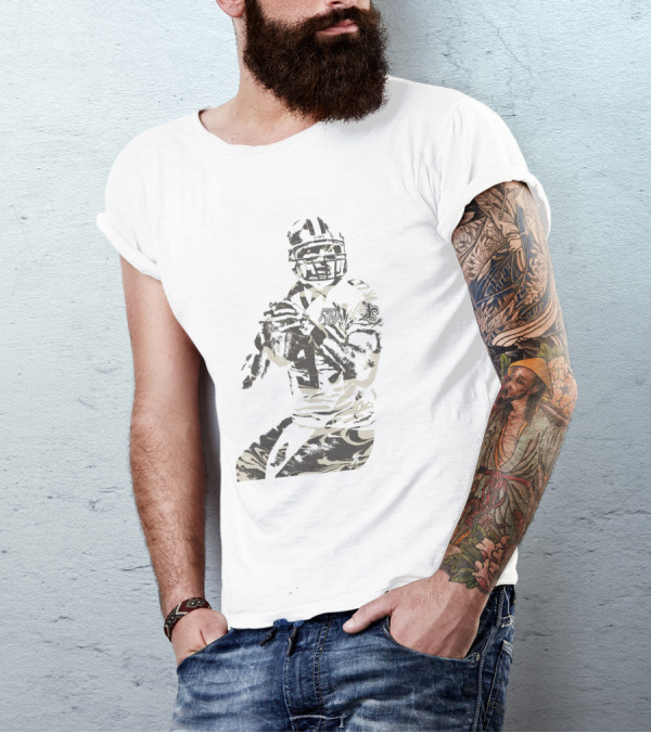 New Orleans Saints Quarterback Fleur-de-lis Football Player T-Shirt