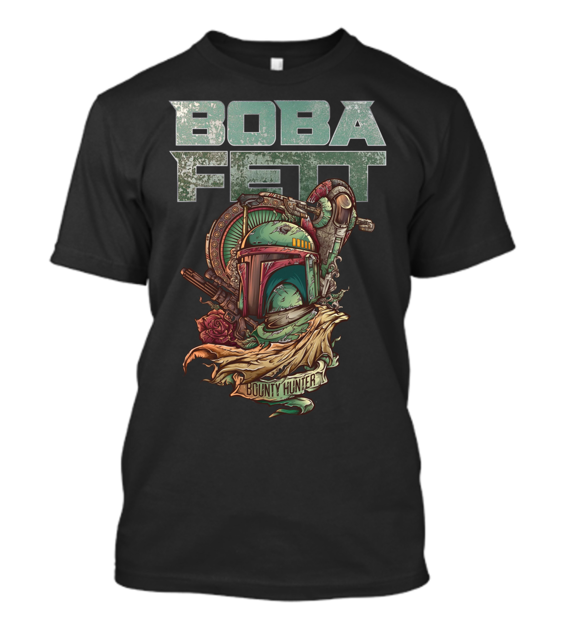 Boba Fett Bounty Hunter Vintage Helmet Artwork T-Shirt