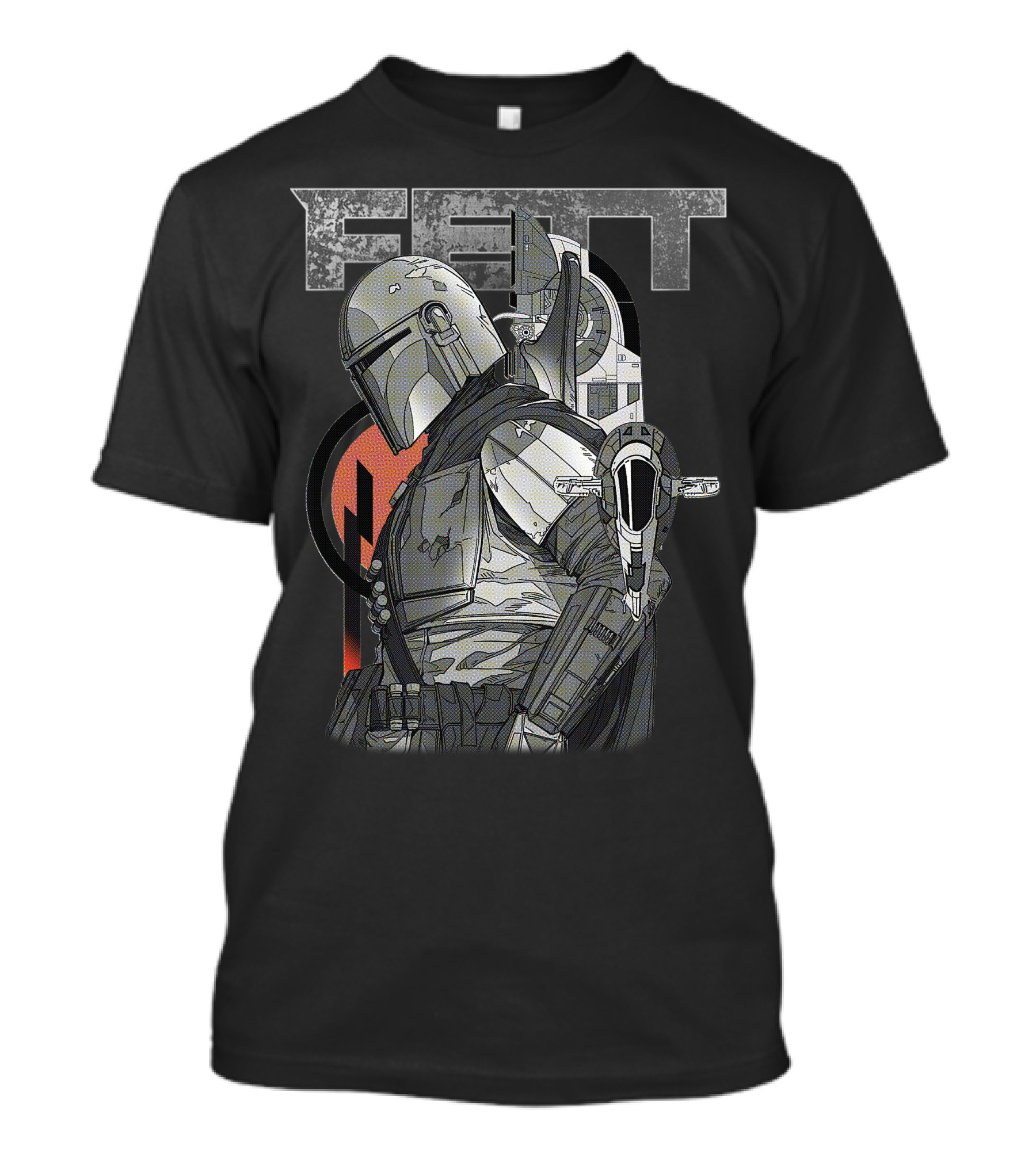 Fett Armor Star Wars Bounty Hunter Mandalorian Helmet And Ship T-Shirt