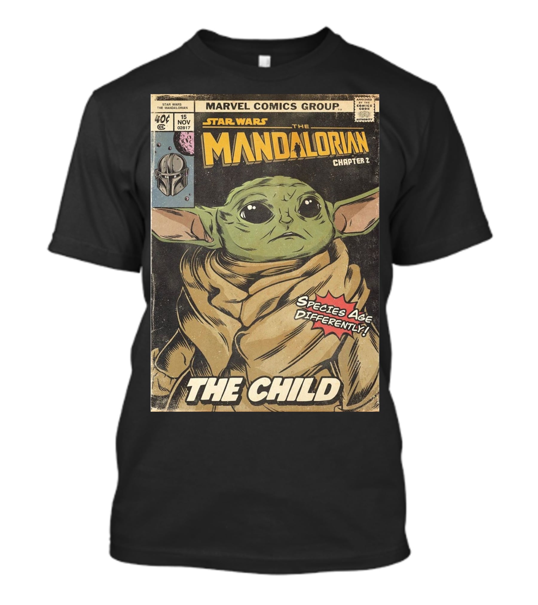 Marvel Comics Group Star Wars The Mandalorian Chapter 2 The Child Species Age Differently T-Shirt