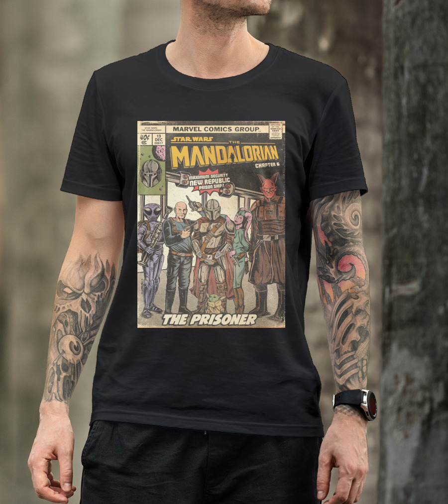 Star Wars The Mandalorian Chapter 6 Marvel Comics Group The Prisoner Maximum-Security New Republic Prison Ship T-Shirt