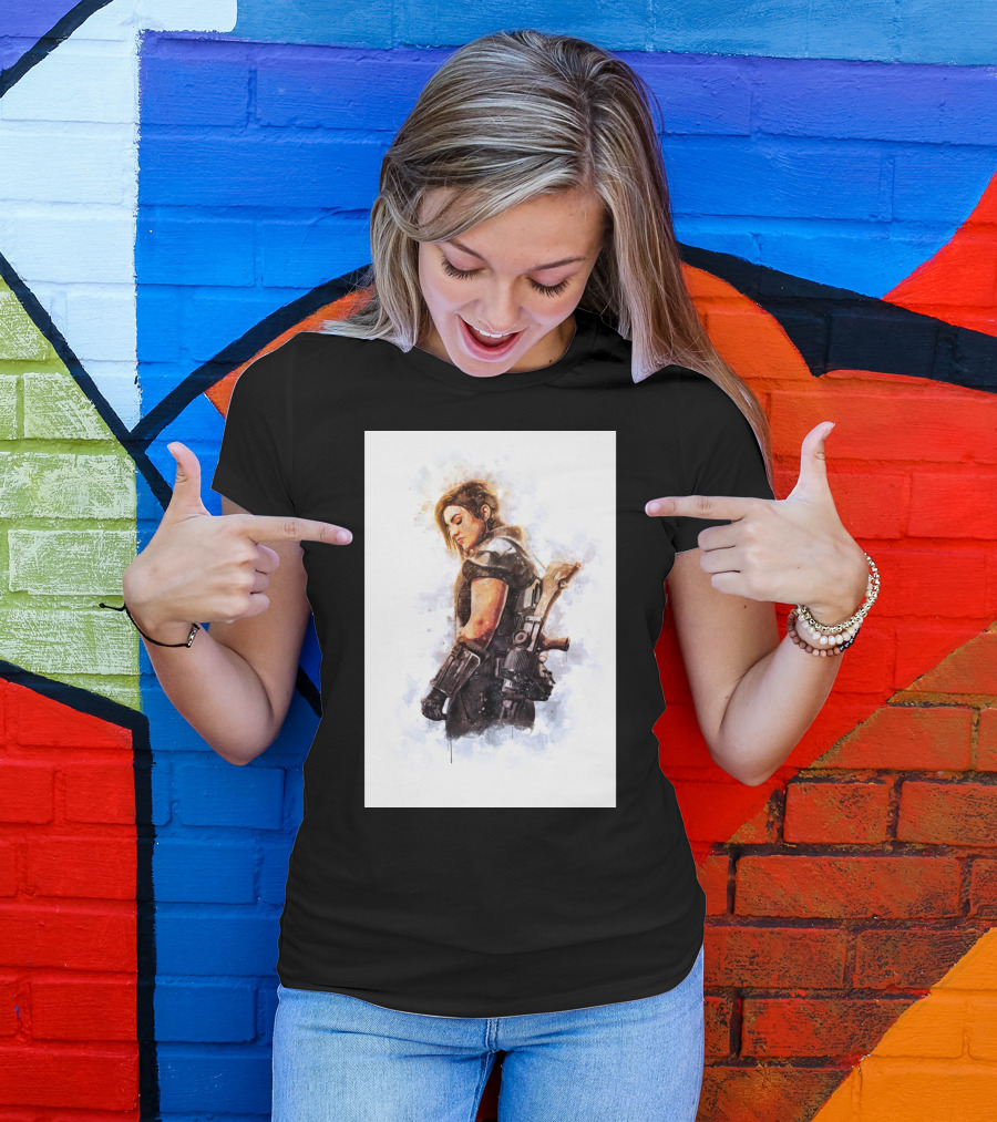 Only Today Watercolor Warrior Woman With Sword T-Shirt