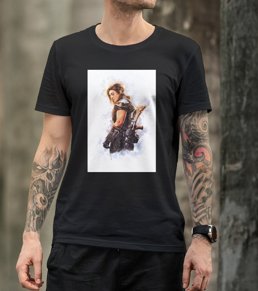 Only Today Watercolor Warrior Woman With Sword T-Shirt