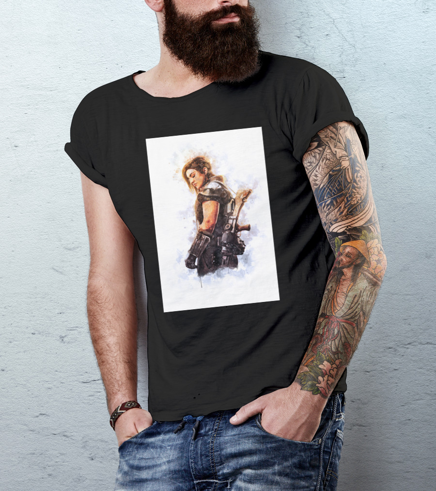 Only Today Watercolor Warrior Woman With Sword T-Shirt