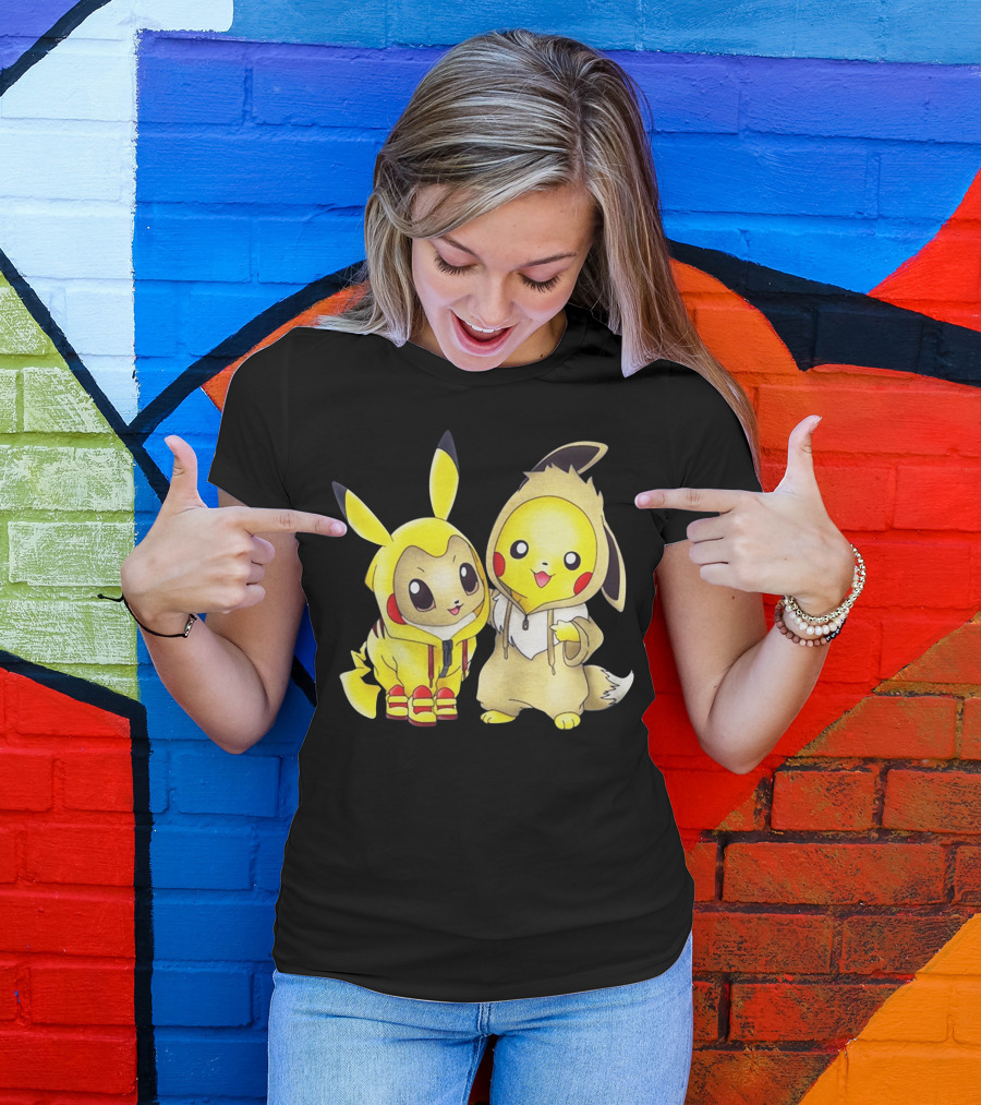 Pikachu And Eevee Cosplay Hoodie Only Today T-Shirt