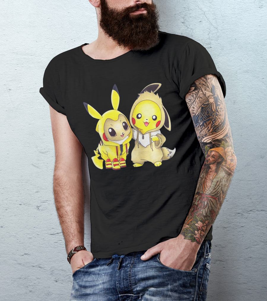 Pikachu And Eevee Cosplay Hoodie Only Today T-Shirt
