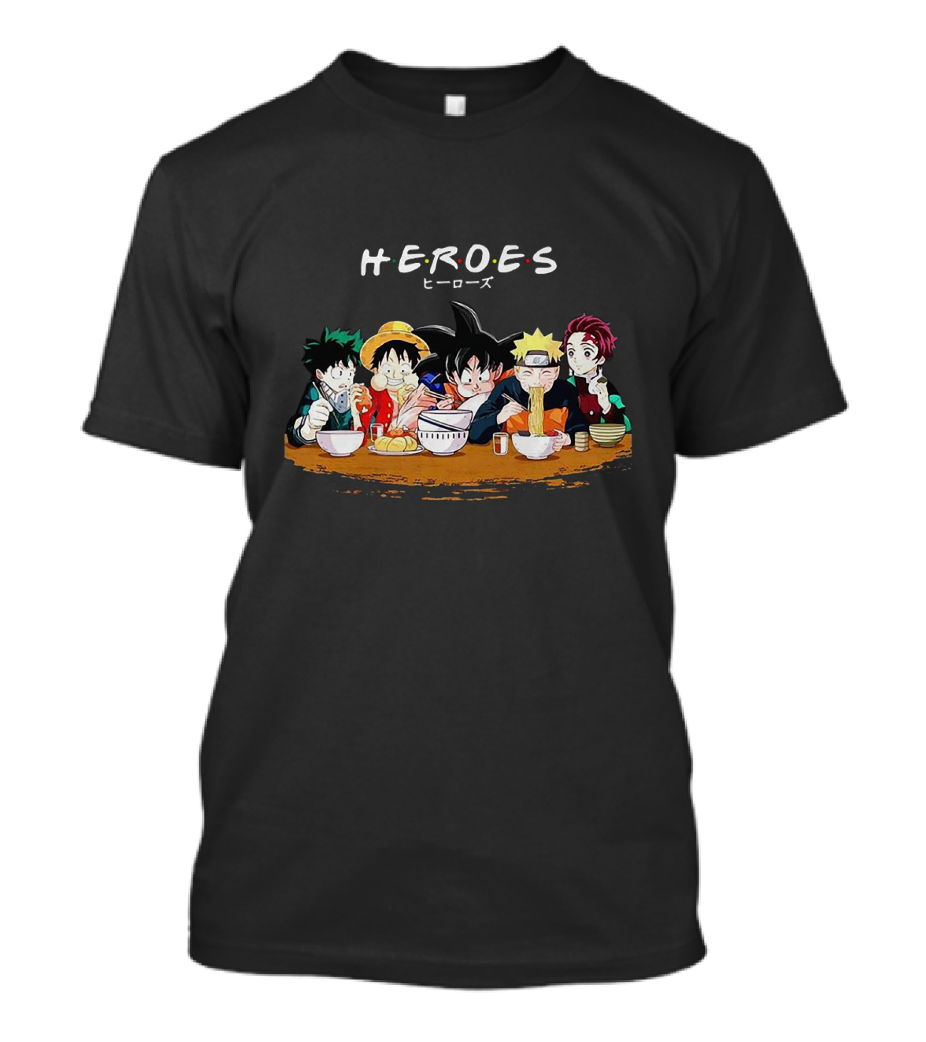 HEROES Anime Characters Dining Together VR215 T-Shirt