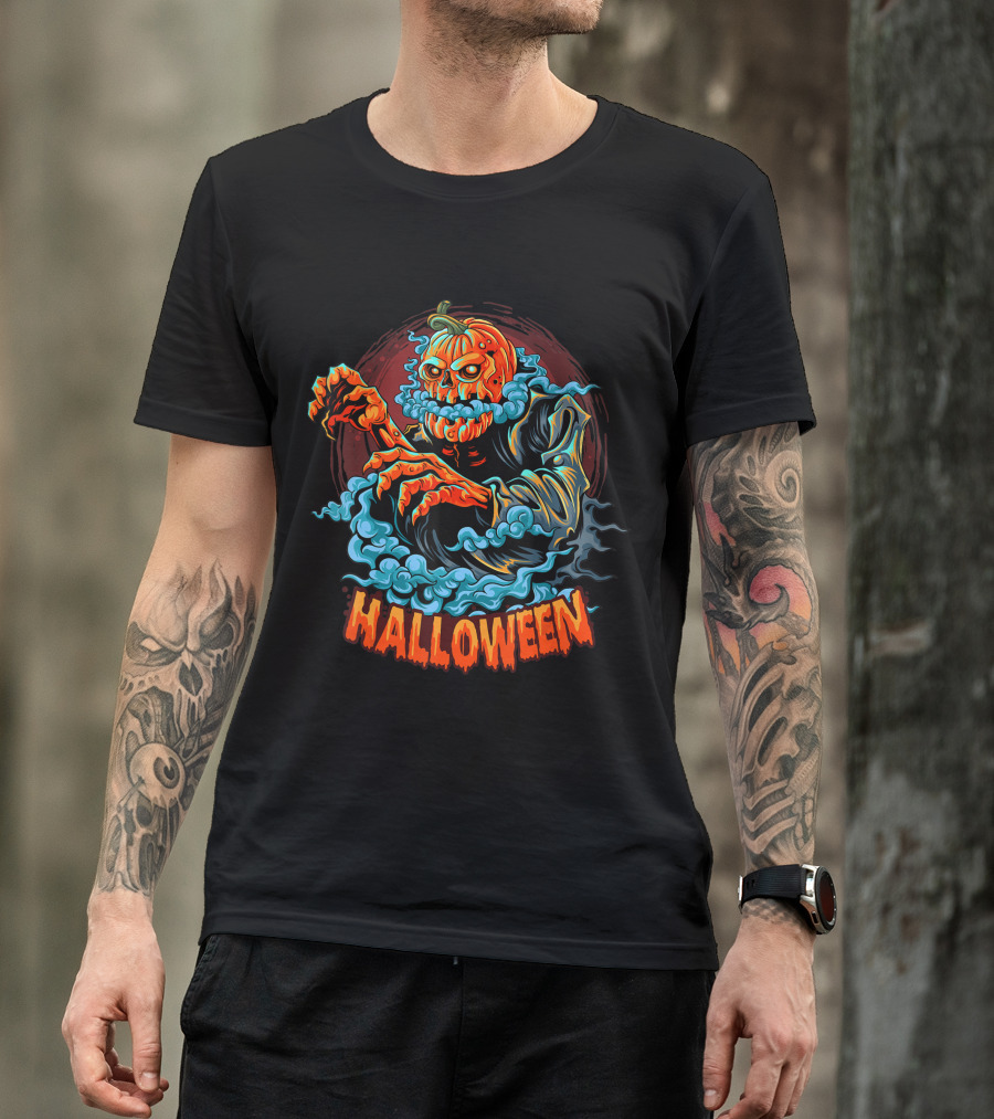 Halloween Pumpkin Zombie Smoker Zombe T-Shirt