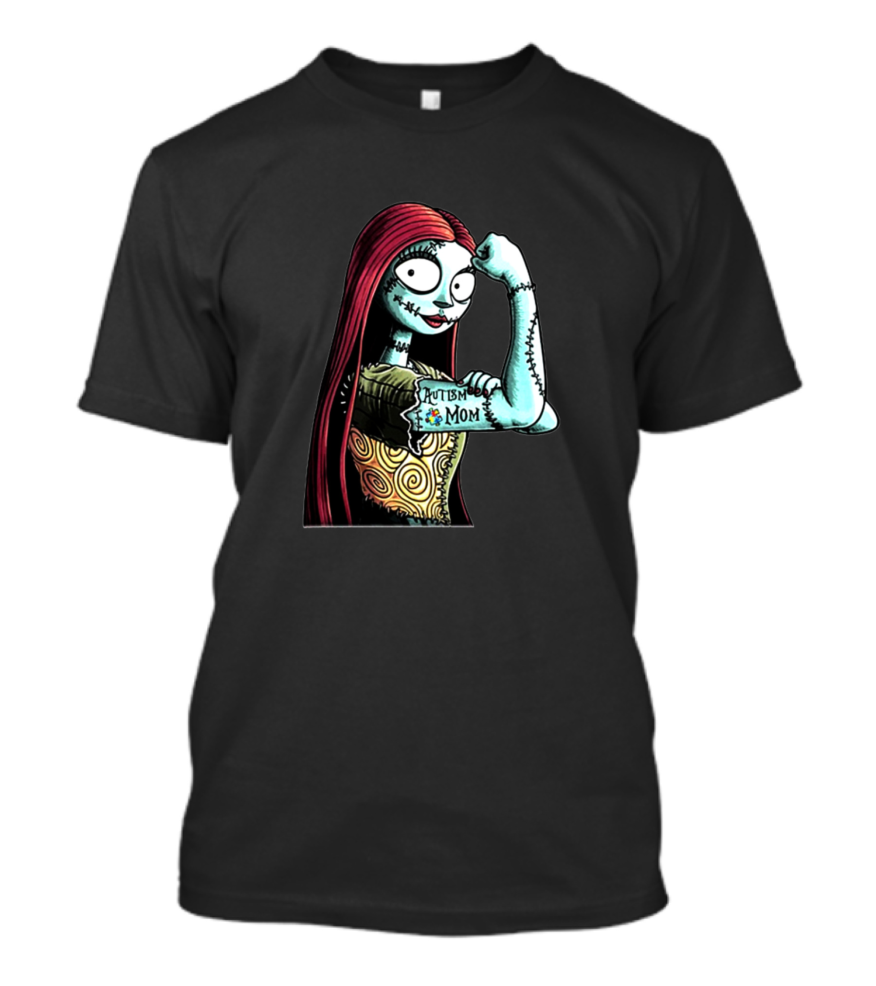 Sally Strong Autism Mom Rosie Riveter Style Character Strength T-Shirt