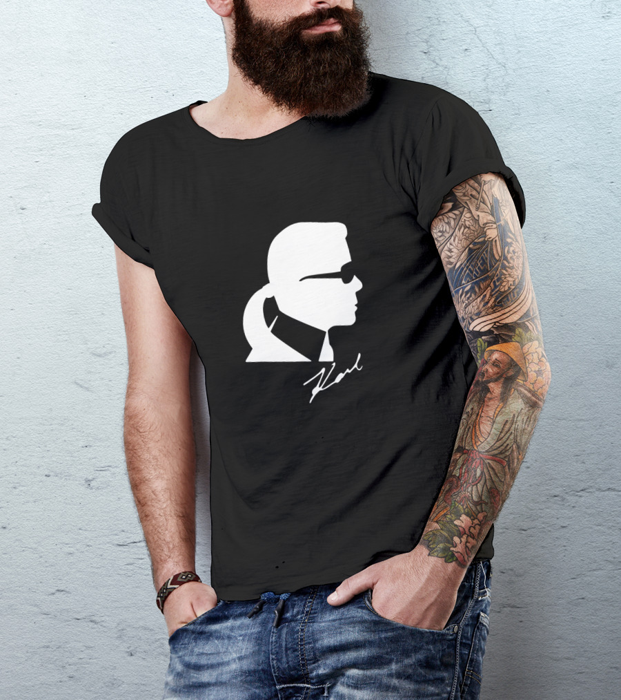 Karl Lagerfeld Silhouette Profile Signature T-Shirt