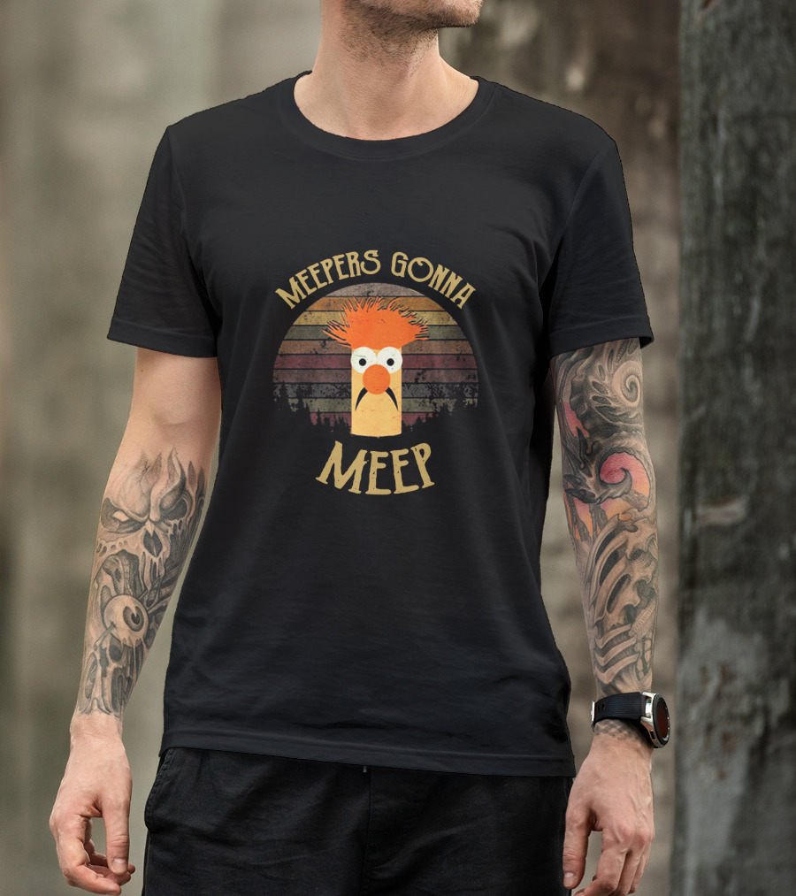 Beaker Muppets Vintage Style Meepers Gonna Meep Retro Striped Circle T-Shirt