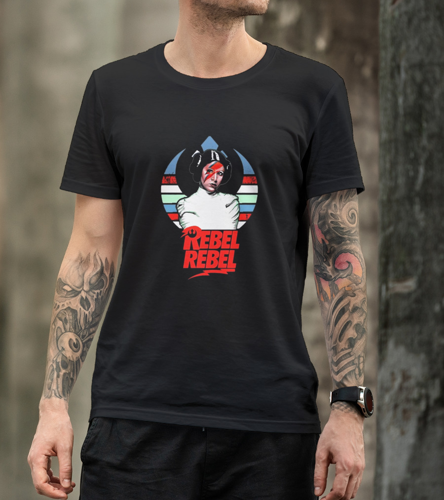 Rebel Rebel Star Wars Princess Leia With Ziggy Stardust Face Paint T-Shirt