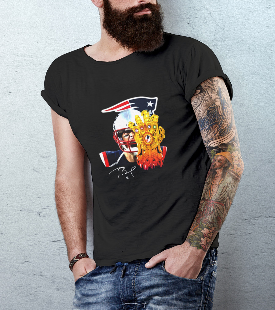 Tom Brady Patriots Infinity Gauntlet Crossover T-Shirt