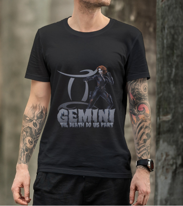 Gemini Til Death Do Us Part Marvel Black Widow T-Shirt