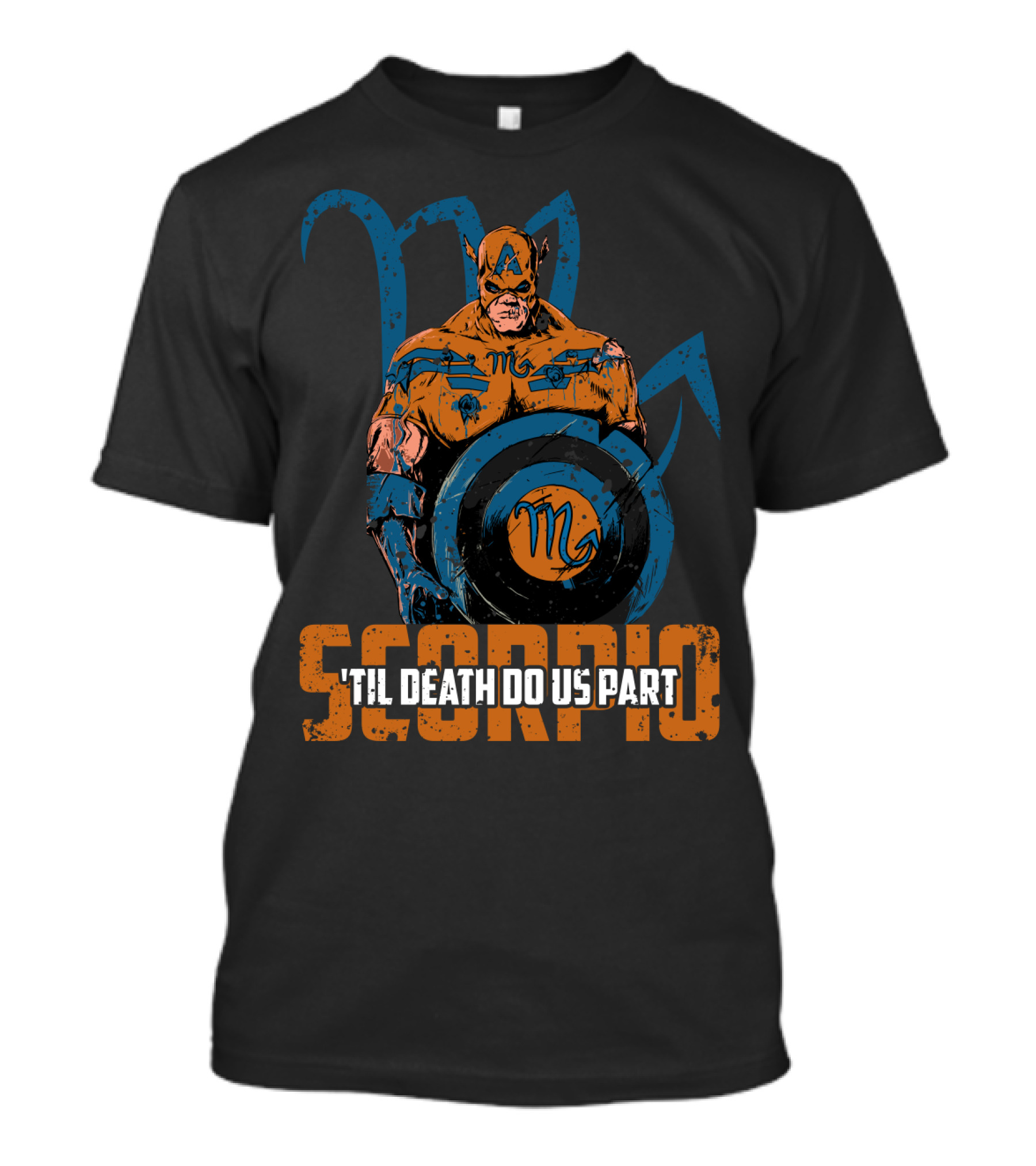 Captain America Scorpio Zodiac Hero 'Til Death Do Us Part Marvel Fans T-Shirt