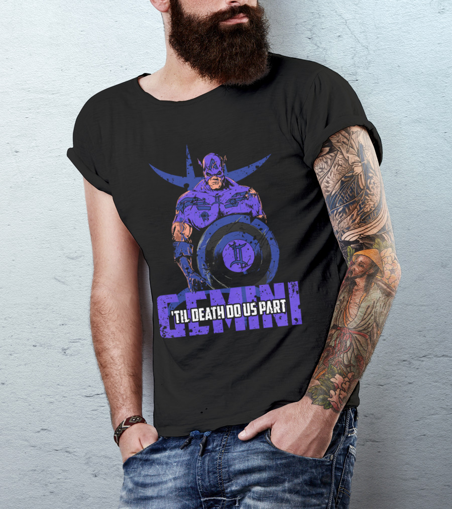 Gemini 'Til Death Do Us Part Marvel-Inspired Captain American Zombie T-Shirt