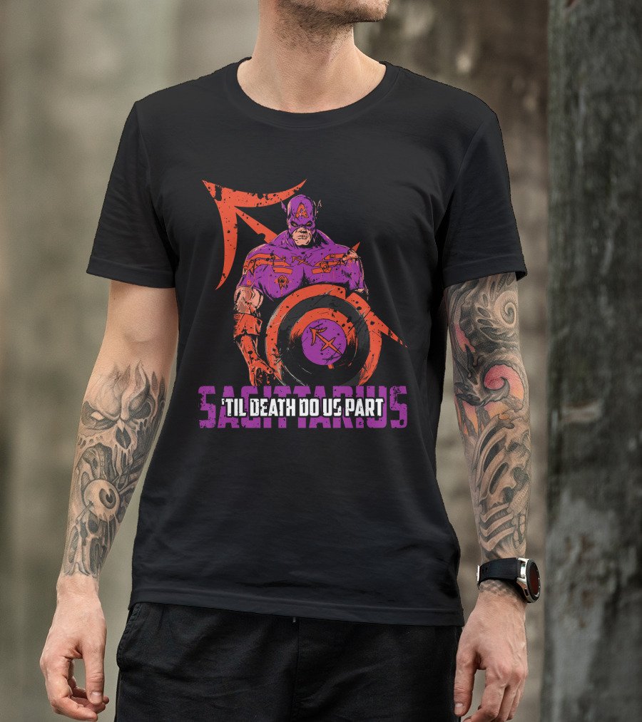 Sagittarius Superhero Zombie 'Til Death Do Us Part Marvel T-Shirt