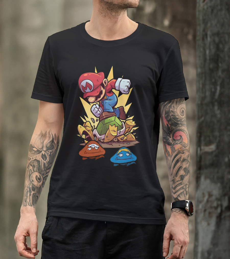 Super Mario Crushing Koopa Shell With Goombas T-Shirt